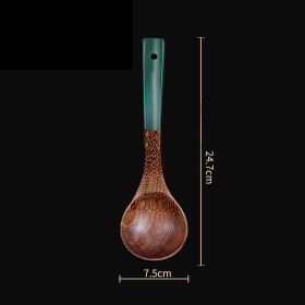 Non-stick Pan High Temperature Resistance Household Wood Spatula (Option: Soup Spoon-Door Frame)