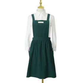 Apron Korean Retro Kitchen Flower Shop Art Painting Work Clothes Small Apron (Option: Fruit Green)