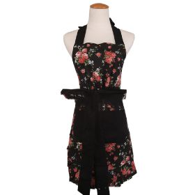 Parent-Child Home Model Cotton Apron (Option: Black Safflower-Adult Style)