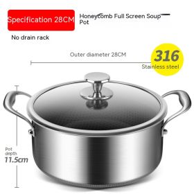 Stainless Steel Soup Pot Non-stick (Option: 28cm Soup Pot)